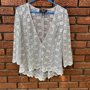 R and M Collection Silver Cardigan Size 10